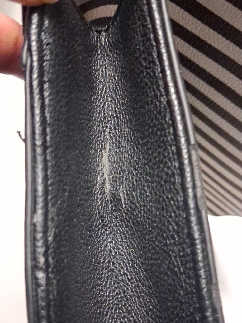 Rehabable Black & White Striped Crossbody Bag with Bow Accent - Picture 11 of 12